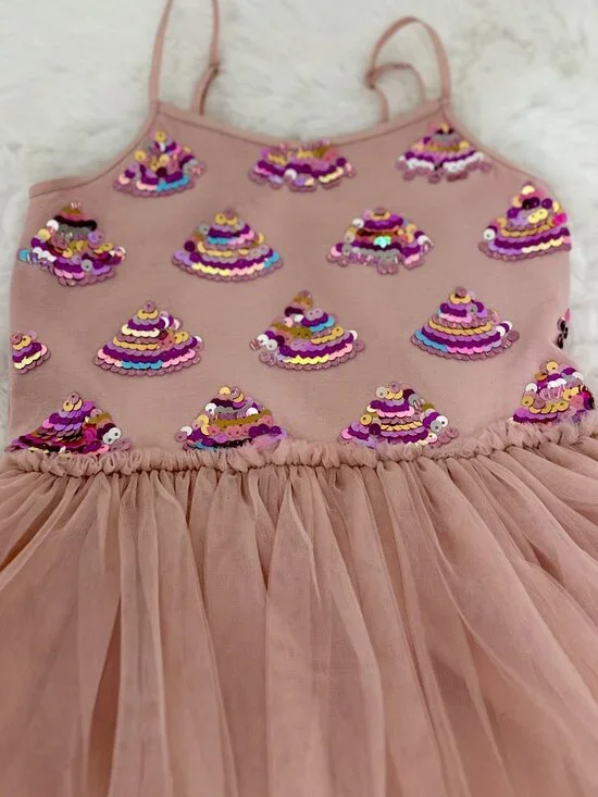 Cotton On Kids Girls Sequin Cake Tulle Party Dress - Picture 2 of 9